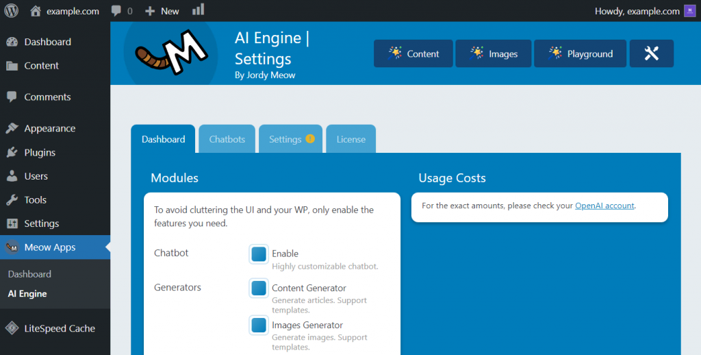 AI Engine Setting